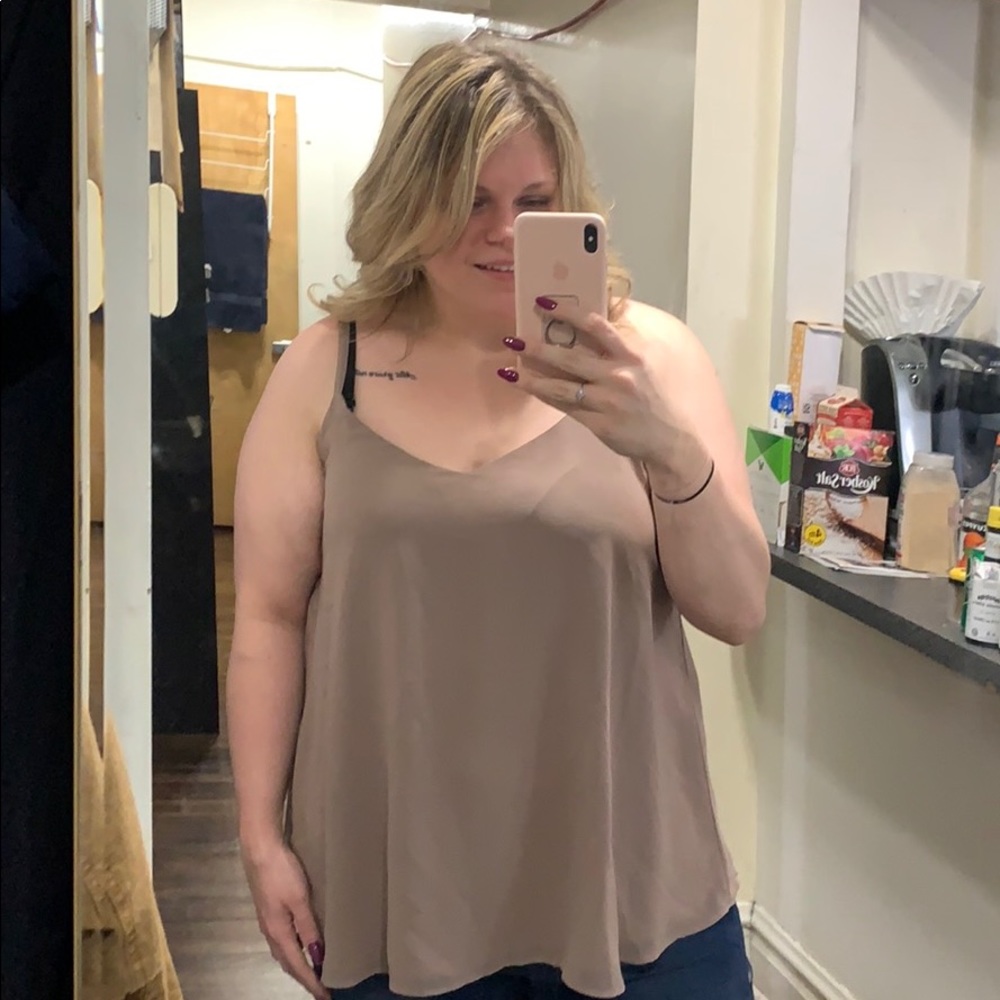 NWT torrid brown mauve, chiffon swing cami size 2